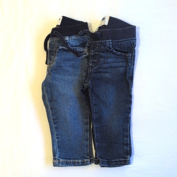 old navy 2-pack pull-on denim jeans bundle lot 12 months baby unisex - Picture 1 of 9